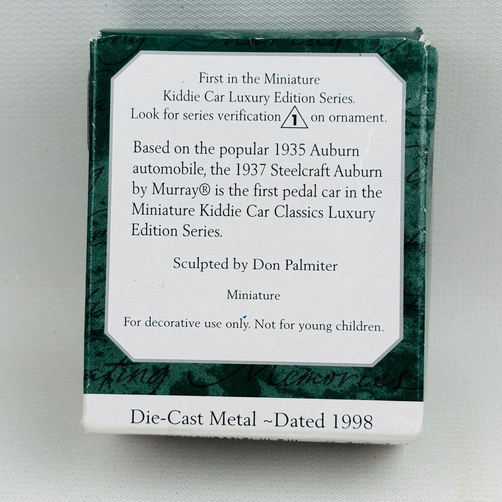 Hallmark 1937 Steelcraft Auburn Kiddie Car Die-Cast Miniature Ornament 1998 - Picture 3 of 5